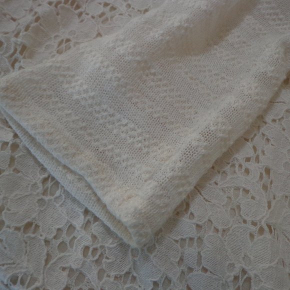 FIRM NWT Anthropologie one september Laceveiled Pullover XS Ivory 3/4 Sleeves - Picture 10 of 16